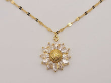 Load image into Gallery viewer, Gorgeous Sunflower Dainty Necklace - gift for her Gold Tone