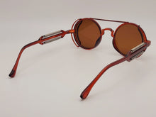 Load image into Gallery viewer, Steampunk Goggles Glasses Round Sunglasses Emo Retro Vintage Brown