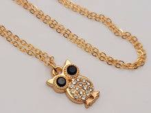 Load image into Gallery viewer, Cute Owl Golden Necklace, Dainty Necklace, Bridesmaid Gift Tiny Owl