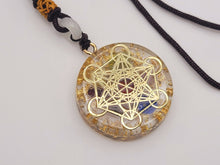 Load image into Gallery viewer, Orgonite Pendant Necklace Metatron Cosmic Healing Necklace