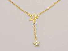 Load image into Gallery viewer, Stainless Steel star minimalist Necklace  Rhinestone Pendant Necklace