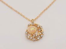 Load image into Gallery viewer, Moon Pendant necklace, 18mm gold plated charm, Shinny MOON