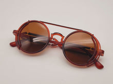 Load image into Gallery viewer, Steampunk Goggles Glasses Round Sunglasses Emo Retro Vintage Brown