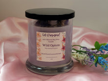 Load image into Gallery viewer, Wild Opium  Natural Soy Wax Candle Highly Scented with Amethyst Crystals