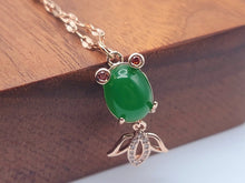 Load image into Gallery viewer, Jade Natural Necklace Gold Tone Necklace- Good Luck•Fortune