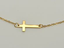 Load image into Gallery viewer, Dainty Necklace - Cross Necklace Handmade Gold Tone necklace
