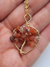Load image into Gallery viewer, Natural Handmade Crystal Necklace Gold Wire Wrapped Carnelian Healing
