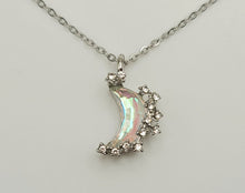 Load image into Gallery viewer, Moon Pendant necklace, 18mm Silver plated pewter charm, Gorgeous Shinny MOON Necklace