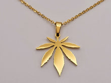 Load image into Gallery viewer, Stainless Steel Weed Necklace - Marihuana Necklace - Golden Necklace,
