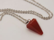 Load image into Gallery viewer, Crystal Necklace Silver Wire Carnelian Stone Healing Crystal Necklace