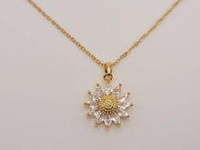 Load image into Gallery viewer, Gorgeous Sunflower Dainty Necklace - gift for her Gold Tone