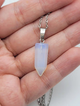 Load image into Gallery viewer, Elegant Opalite Point Necklace in Silver Tone - 18 Inches Crystal gifts