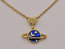 Load image into Gallery viewer, dainty planet choker or necklace / Saturn necklace / ufo necklace /