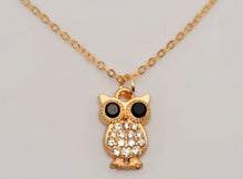 Load image into Gallery viewer, Cute Owl Golden Necklace, Dainty Necklace, Bridesmaid Gift Tiny Owl