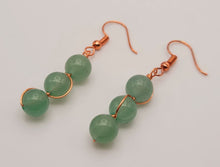 Load image into Gallery viewer, Handmade Green aventurine Natural Drop Earrings , Stone Earrings