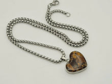 Load image into Gallery viewer, Crystal Necklace Silver Tone Herringbone Choker necklace Tiger's Eye