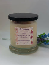 Load image into Gallery viewer, Mango Sage Tea Natural Soy Wax Candle Highly Scented with Citrine Crystals
