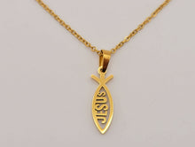 Load image into Gallery viewer, Golden Jesus Pendant necklace Trending Necklace , Gold plated charm,