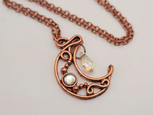Load image into Gallery viewer, Trendy Cute Crystal Necklace Wired Moon Necklace Healing Crystal