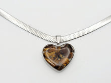 Load image into Gallery viewer, Crystal Necklace Silver Tone Herringbone Choker necklace Tiger's Eye