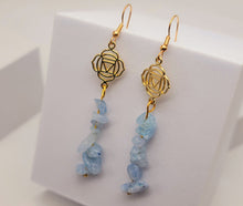 Load image into Gallery viewer, Handmade Blue Chalcedony Natural Drop Earrings , Crystal Earrings