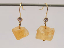 Load image into Gallery viewer, Handmade Citrine Natural Drop Earrings , Stone Earrings