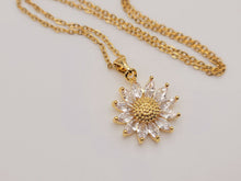 Load image into Gallery viewer, Gorgeous Sunflower Dainty Necklace - gift for her Gold Tone