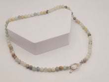Load image into Gallery viewer, Amazonite Choker Necklace Silver tone Gorgeous Choker 4mm Beads