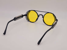 Load image into Gallery viewer, Steampunk Goggles Glasses Round Sunglasses Emo Retro Vintage Yellow