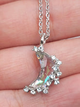 Load image into Gallery viewer, Moon Pendant necklace, 18mm Silver plated pewter charm, Gorgeous Shinny MOON Necklace