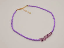 Load image into Gallery viewer, Amethyst Choker Necklace Gold tone Gorgeous Choker Seed Bead