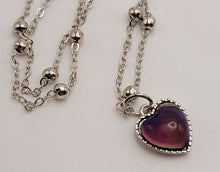 Load image into Gallery viewer, Changing Color Mood Stone Necklace Heart Necklace Mood