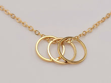 Load image into Gallery viewer, Circles Necklace, Dainty Gold circle, Karma Necklace, Eternity, Simple Open Circle,
