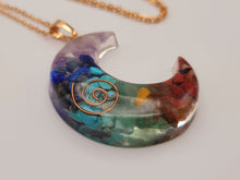 Load image into Gallery viewer, Moon Orgonite Pendant Necklace Metatron Cosmic Healing Crystal Sacred