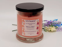 Load image into Gallery viewer, Melon Mist Natural Soy Wax Candle Highly Scented with Rose Quartz Crystals