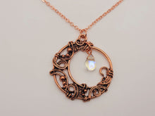 Load image into Gallery viewer, Wire Wrapped Moon Stone Necklace Healing Crystal Necklace