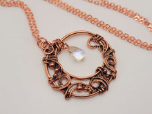 Load image into Gallery viewer, Wire Wrapped Moon Stone Necklace Healing Crystal Necklace