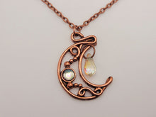 Load image into Gallery viewer, Trendy Cute Crystal Necklace Wired Moon Necklace Healing Crystal