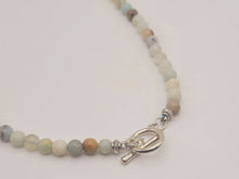 Load image into Gallery viewer, Amazonite Choker Necklace Silver tone Gorgeous Choker 4mm Beads