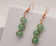 Load image into Gallery viewer, Handmade Green aventurine Natural Drop Earrings , Stone Earrings