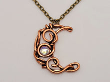 Load image into Gallery viewer, Trendy Cute Crystal Necklace Wired Moon Necklace Healing Crystal