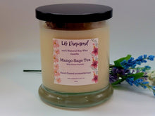 Load image into Gallery viewer, Mango Sage Tea Natural Soy Wax Candle Highly Scented with Citrine Crystals