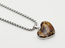 Load image into Gallery viewer, Crystal Necklace Silver Tone Herringbone Choker necklace Tiger's Eye