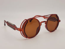 Load image into Gallery viewer, Steampunk Goggles Glasses Round Sunglasses Emo Retro Vintage Brown