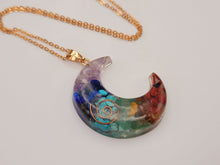 Load image into Gallery viewer, Moon Orgonite Pendant Necklace Metatron Cosmic Healing Crystal Sacred