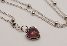 Load image into Gallery viewer, Changing Color Mood Stone Necklace Heart Necklace Mood