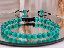 Load image into Gallery viewer, Green Cats Eye Stone Bracelet Genuine bead bracelet Adjustable