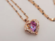 Load image into Gallery viewer, Elegant 18-Inch Rose Gold Heart Pendant Necklace: A Timeless Gift for Her