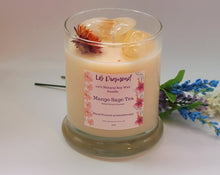 Load image into Gallery viewer, Mango Sage Tea Natural Soy Wax Candle Highly Scented with Citrine Crystals