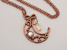 Load image into Gallery viewer, Trendy Cute Crystal Necklace Wired Moon Necklace Healing Crystal